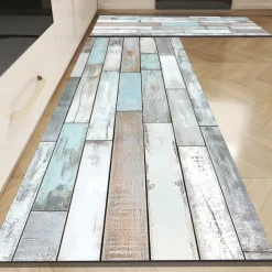 Vintage Wooden Effect Area Rug Kitchen Mat Non-Slip Oil Proof Floor Mat Livingroom Rug Indoor Outdoor Mat Bedroom Decor Bathroom Mat Entrance Rug Door Mat