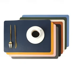 Vinyl Placemat Waterproof Pu Leather Heat Resistant Dining Table Place Table Plate Mat Xmas Decor Fall Kitchen Table Mats Indoor Outdoor