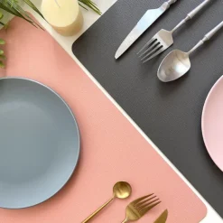 Vinyl Placemat Waterproof Pu Leather Heat Resistant Dining Table Place Table Plate Mat Xmas Decor Fall Kitchen Table Mats Indoor Outdoor