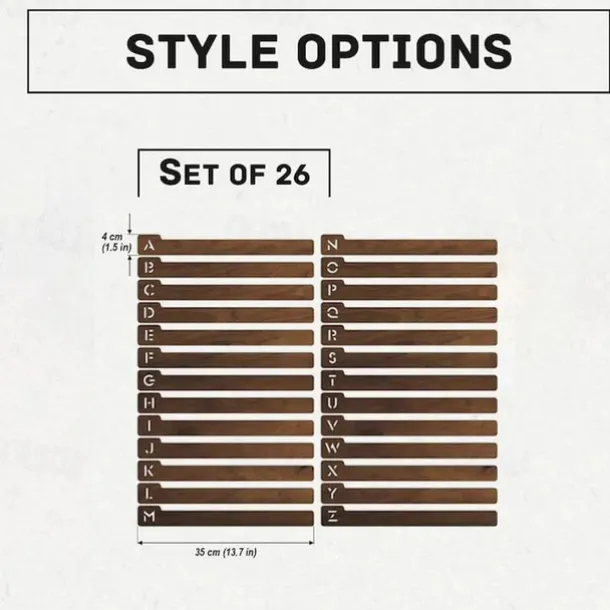 Vinyl Record Dividers, Alphabetical Vinyl Record Storage Dividers A-Z, 26 Record Rack Organization Guides, Album Box Collection Bins for Music Lovers