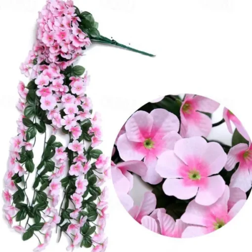 Vivid Artificial Hanging Orchid Bunch Simulation Flower Vine Violet Hanging Flower Vine Wall Hanging Orchid Hanging Basket Flower Balcony Home Decoration Flower Wall For Wedding Garden Decoration