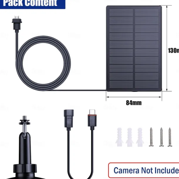 2W Solar for Security Camera, Solar Panel Charger Compatible with Blink Outdoor (3rd Gen) Camera & Blink Outdoor 4 (4th Gen) Cameras, USB Solar Panel for Wyze Camera Outdoor