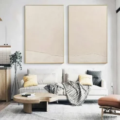 Wabi Sabi Artwork Hand Painted Wall Art Beige Abstract Oil Painting On Canvas Handmade Beige Texture White Painting Handmade Wall Art Neutral Abstract Painting Wall Art