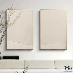 Wabi Sabi Artwork Hand Painted Wall Art Beige Abstract Oil Painting On Canvas Handmade Beige Texture White Painting Handmade Wall Art Neutral Abstract Painting Wall Art