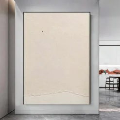 Wabi Sabi Artwork Hand Painted Wall Art Beige Abstract Oil Painting On Canvas Handmade Beige Texture White Painting Handmade Wall Art Neutral Abstract Painting Wall Art