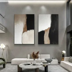 Wabi sabi painting handmade Wall Art Set of 2 Beige Abstract Painting on Canvas hand painted A Pair Beige Texture oil paintings Wall Art Neutral Abstract Wall Art Boho Wal Decor painting