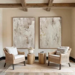 Wabi sabi painting handmade Wall Art Beige Abstract Painting on Canvas A Pair Beige Texture oil painting handmade Wall Art Neutral Abstract painting Wall Art Boho Wal Decor painting