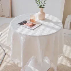 Waffle Weave Tablecloth Textured and Stylish Design Adds Elegance to Dining Tables Durable and Easy to Clean Perfect for Everyday Use or Special Occasions Enhances Your Home Decor with a Minimalist To