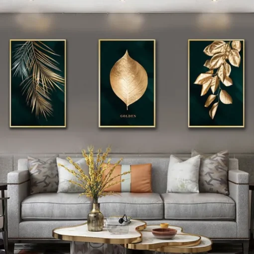 Wall Art Canvas Prints Painting Artwork Picture Floral Botanical Gold Home Decoration Dcor Rolled Canvas No Frame Unframed Unstretched