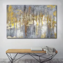 Wall Art Canvas Prints Painting Artwork Picture Abstract Knife Painting Golden Landscape Home Decoration Decor Rolled Canvas No Frame Unframed Unstretched