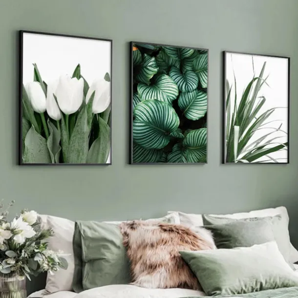 Wall Art Canvas Prints Painting Artwork Picture Green Plant Floral Home Decoration Decor Rolled Canvas No Frame Unframed Unstretched