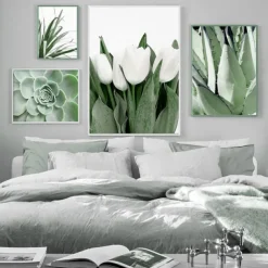 Wall Art Canvas Prints Painting Artwork Picture Green Plant Floral Home Decoration Decor Rolled Canvas No Frame Unframed Unstretched