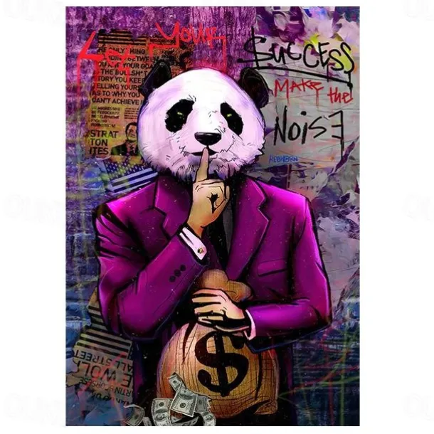 Wall Art Canvas Prints Posters Painting Mr.Panda Quote Artwork Picture Home Decoration Décor Rolled Canvas No Frame Unframed Unstretched