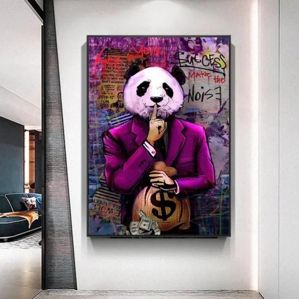 Wall Art Canvas Prints Posters Painting Mr.Panda Quote Artwork Picture Home Decoration Décor Rolled Canvas No Frame Unframed Unstretched