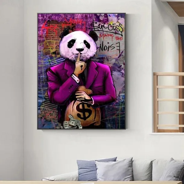 Wall Art Canvas Prints Posters Painting Mr.Panda Quote Artwork Picture Home Decoration Décor Rolled Canvas No Frame Unframed Unstretched