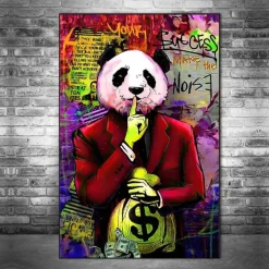 Wall Art Canvas Prints Posters Painting Mr.Panda Quote Artwork Picture Home Decoration Décor Rolled Canvas No Frame Unframed Unstretched