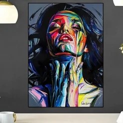 Wall Art Canvas Prints Posters Painting Artwork Picture Portrait Beauty Woman Face Home Decoration Décor Rolled Canvas No Frame Unframed Unstretched