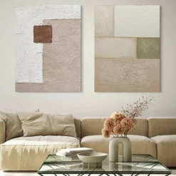 Wall Art oil painting handmade Wabi sabi painting Wall Art Beige Abstract Painting on Canvas painting handmade A Pair Beige Texture Wall Art Neutral Abstract Wall Art Boho Wal Decor