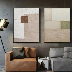 Wall Art oil painting handmade Wabi sabi painting Wall Art Beige Abstract Painting on Canvas painting handmade A Pair Beige Texture Wall Art Neutral Abstract Wall Art Boho Wal Decor