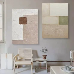 Wall Art oil painting handmade Wabi sabi painting Wall Art Beige Abstract Painting on Canvas painting handmade A Pair Beige Texture Wall Art Neutral Abstract Wall Art Boho Wal Decor