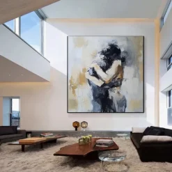 Wall Art Woman face oil painting handmade Canvas Art Faceless Portrait Painting Abstract Lady Framed Woman girl painting Lovers' decor oil painting artwork lover nude oil painting