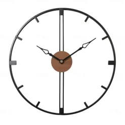 Wall Clock Art Large Modern Wall Clock Large Decor Art Wall Clocks Office Decor Minimalist Black Metal for Kitchen Bedroom Black 60cm
