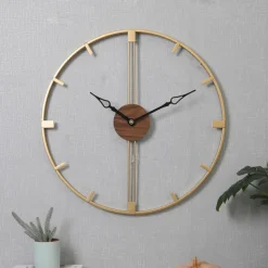 Wall Clock Art Large Modern Wall Clock Large Decor Art Wall Clocks Office Decor Minimalist Black Metal for Kitchen Bedroom Black 60cm