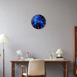 Wall Clock Battery Operated Modern Wall Clock Non Ticking for Bedroom Living Room Office