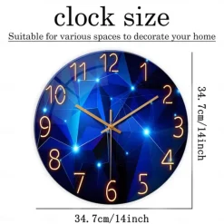 Wall Clock Battery Operated Modern Wall Clock Non Ticking for Bedroom Living Room Office