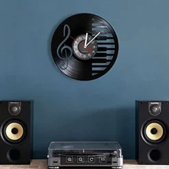 Wall Clock Kitchen Clocks Music Notes Piano Keyboard Vinyl Record Wall Clock Modern Design