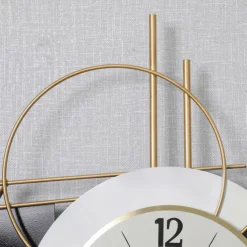 Wall Clock Modern Large Wall Clocks for Home Decor Silent Non-Ticking Big Pendulum Wall Clock for Living Room Battery Operated Gold Decorative Wall Clock for Bedroom Office Kitchen Wall Decor 44 * 64