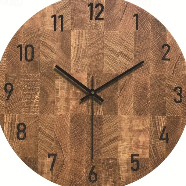 Wall Clock Simple Modern Design Wooden Clocks for Bedroom Wood Wall Watch Home Decor Silent Digital Large Wall Clock Kitchen Solid Wood Wall Clock Mute Clock Living Room Home Office Quartz 30 cm