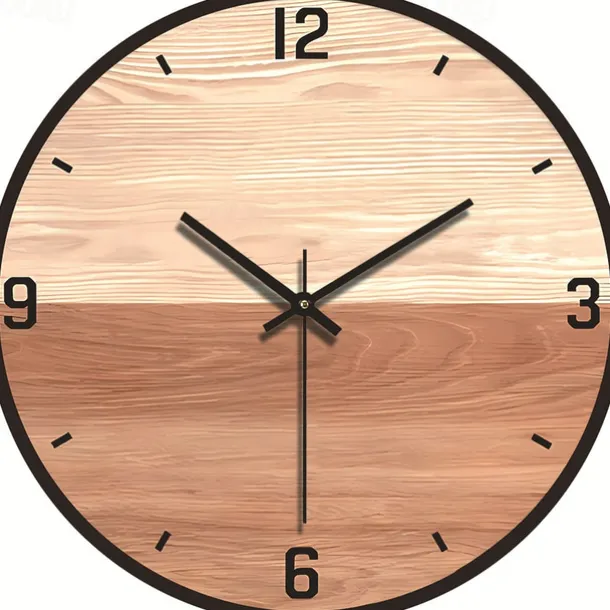 Wall Clock Simple Modern Design Wooden Clocks for Bedroom Wood Wall Watch Home Decor Silent Digital Large Wall Clock Kitchen Solid Wood Wall Clock Mute Clock Living Room Home Office Quartz 30 cm