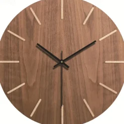 Wall Clock Simple Modern Design Wooden Clocks for Bedroom Wood Wall Watch Home Decor Silent Digital Large Wall Clock Kitchen Solid Wood Wall Clock Mute Clock Living Room Home Office Quartz 30 cm