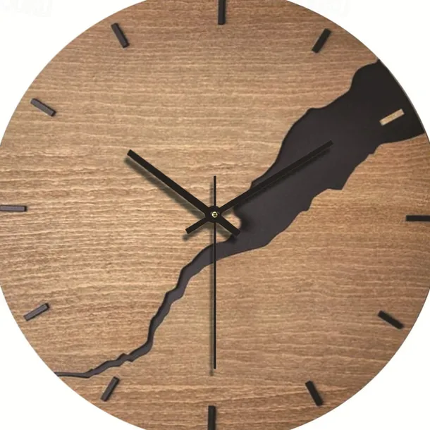 Wall Clock Simple Modern Design Wooden Clocks for Bedroom Wood Wall Watch Home Decor Silent Digital Large Wall Clock Kitchen Solid Wood Wall Clock Mute Clock Living Room Home Office Quartz 30 cm