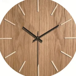 Wall Clock Simple Modern Design Wooden Clocks for Bedroom Wood Wall Watch Home Decor Silent Digital Large Wall Clock Kitchen Solid Wood Wall Clock Mute Clock Living Room Home Office Quartz 30 cm
