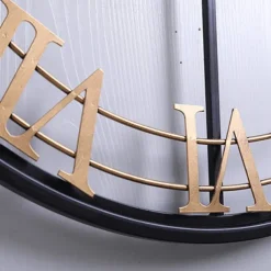 Wall Clocks Creativity Metal Clock Rome Decor Clocks Wrought Iron Round Art Wall Clock Large Wall Clock for Restaurants and Cafes Metal Wall Clock 60cm
