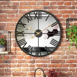 Wall Clocks for Living Room Decorative Wall Clocks for Decor Mirrored Modern Wall Clock with Roman Numerals Frame Large Clocks for Wall Home Decoration 50 cm