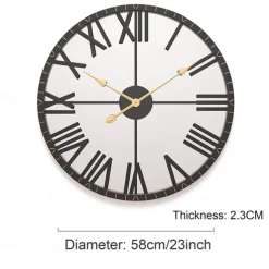 Wall Clocks for Living Room Decorative Wall Clocks for Decor Mirrored Modern Wall Clock with Roman Numerals Frame Large Clocks for Wall Home Decoration 50 cm