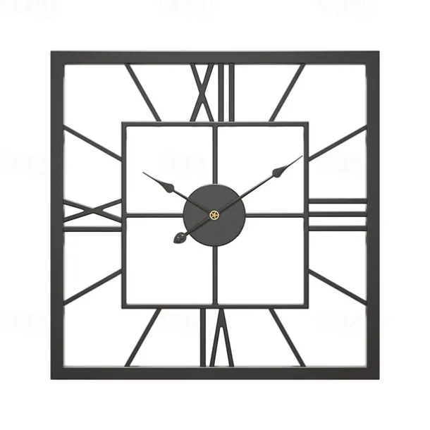 Wall clocks Large Vintage Luxury Wall Clock Metal With Mirror Wall Clock Modern Design Silent Square Clocks Wall Home Decor