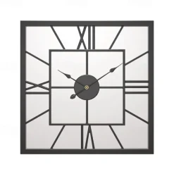 Wall clocks Large Vintage Luxury Wall Clock Metal With Mirror Wall Clock Modern Design Silent Square Clocks Wall Home Decor