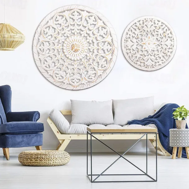 Wall Decoration Wall Hanging European Retro 3D Three-Dimensional Hanging Board Density Board Crafts Texture Relief Decorative Embossing