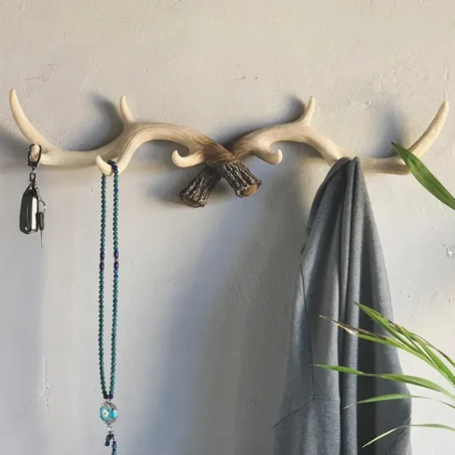Wall Hanging American Wood Retro Antlers Decorative Hook Wall Coat Hook Clothing Store Entrance