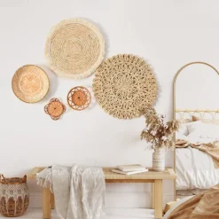 Wall Hanging Bohemian Gourd Grass Rattan Wall Decoration Round Ceiling Pendant Living Room Bedroom Study