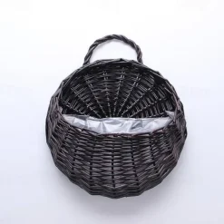 wall hanging flower basket decoration woven basket straw basket wicker flower pot rattan basket plant rattan wall hanging flower basket wholesale