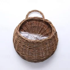 wall hanging flower basket decoration woven basket straw basket wicker flower pot rattan basket plant rattan wall hanging flower basket wholesale
