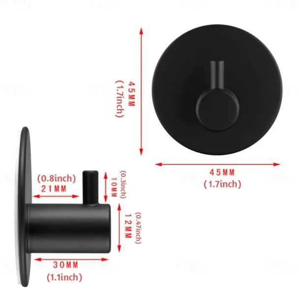 Wall Hooks 4 Pieces Self-adhesive Durable 304 Stainless Steel Wall Hangers Waterproof Rustproof for Kitchen Bathrooms 3M