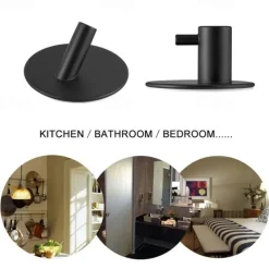 Wall Hooks 4 Pieces Self-adhesive Durable 304 Stainless Steel Wall Hangers Waterproof Rustproof for Kitchen Bathrooms 3M