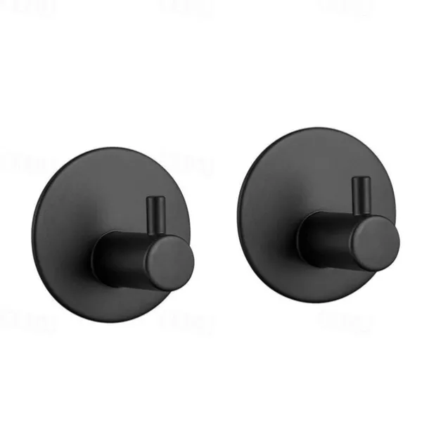 Wall Hooks 4 Pieces Self-adhesive Durable 304 Stainless Steel Wall Hangers Waterproof Rustproof for Kitchen Bathrooms 3M