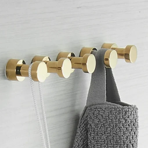 Wall Hooks for Coats,Brass Wall Mounted Bathroom Towel Hooks Robe Hooks 3PCS/5PCS(Golden)